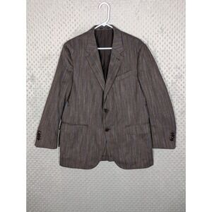 Ermenegildo Zegna Unlined Blazer Men's 40/41** 56 IT Twill Wool Silk Linen EUC